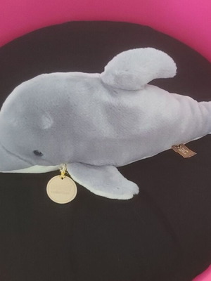 Plush dolphin used, length 42 cm