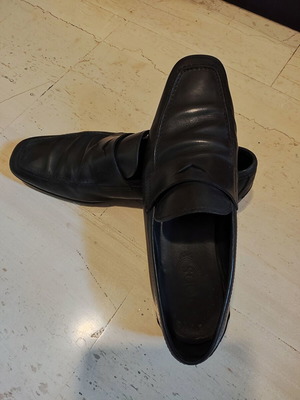 Tod's ανδρικά μοκασίνια μεταχειρισμένα, δερμάτινα, μέγεθος 46, μαύρα
