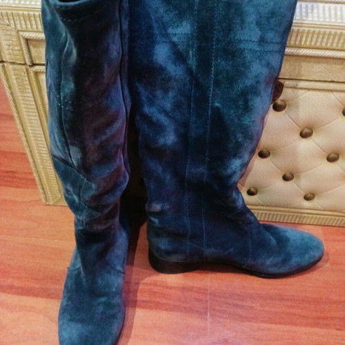 CafeNoir suede leather boots blue like new