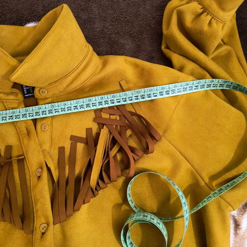 Suede shirt jacket with fringes Forever 21 plus size like new