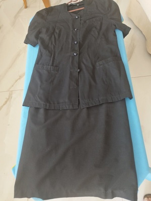 Classic women's black suit set 2 pcs used, size L