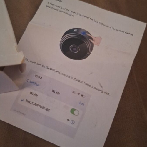 IP Battery Camera HD like new, WiFi connection, microSD card