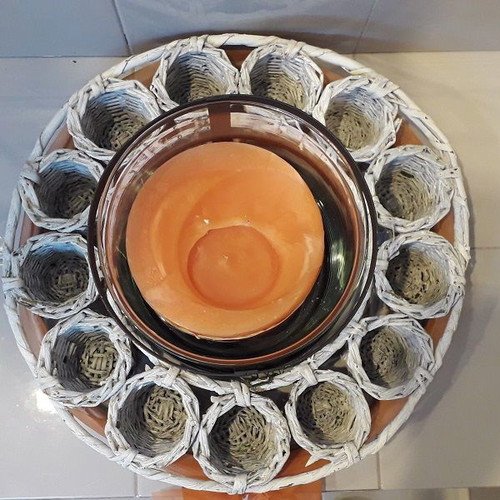 Decorative candle used, diameter 36 cm