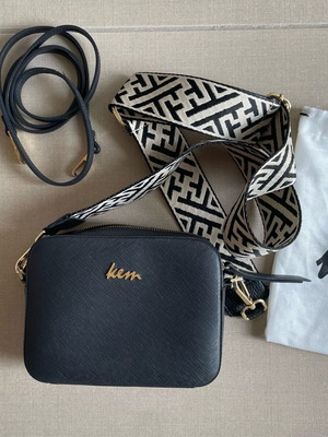 Kem crossbody bag black like new with two straps