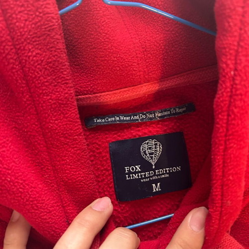 Fox hoodie size M like new, red