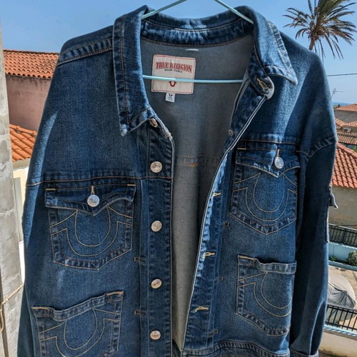 True Religion oversized μπουφάν μεταχειρισμένο, μπλε