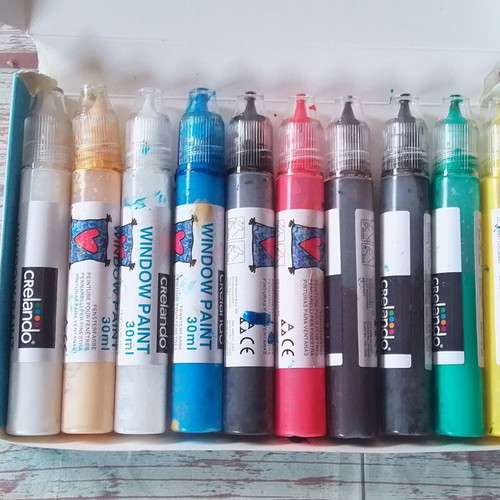 Window Art Kit Crelando paint set used