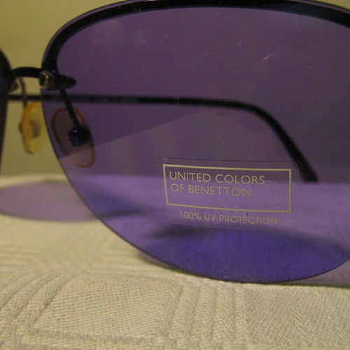 Benetton UCB339 Aviator Sunglasses unisex with purple lenses new