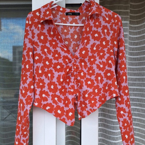 Sinsay floral short shirt like new, large