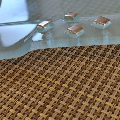 Glass tray like new with metal details