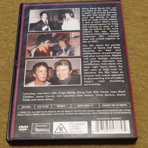 David Bowie & Lou Reed documentary DVD new