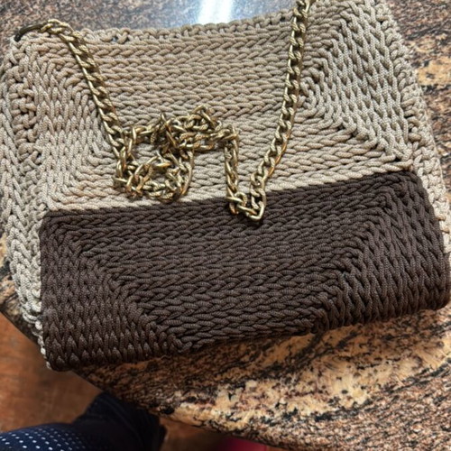Handmade shoulder bag A To Z Greek brown new