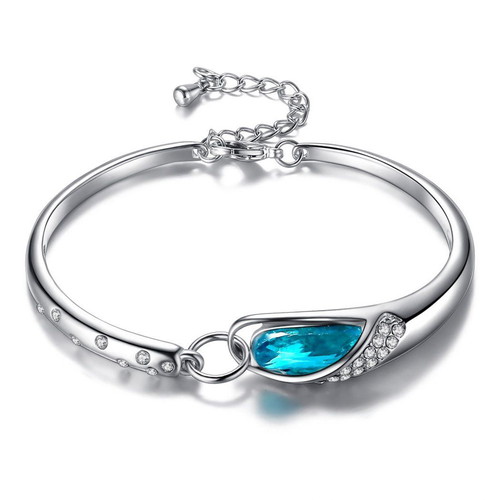 Silver bracelet with zirconia new, blue and silver