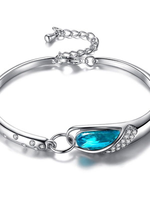 Silver bracelet with zirconia new, blue and silver