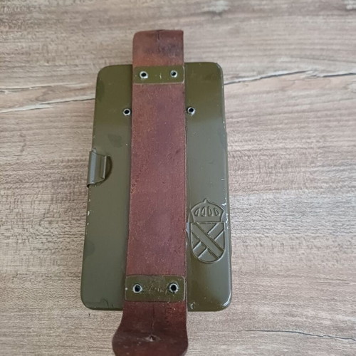 Military flashlight used, Swedish model post-WWII with leather strap