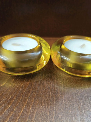 Vintage glass tealight candle holders set of 2 like new