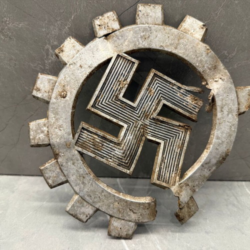 Large German Metal DAF Emblem WWII - Deutsche Arbeitsfront