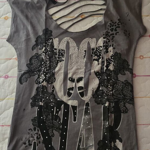 Rock star blouse Aggressive like new, size L, black and gray