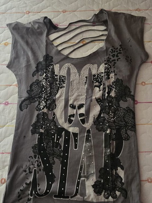 Rock star blouse Aggressive like new, size L, black and gray