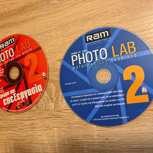 Vintage RAM Photo Lab 2 CD-ROM set used, 2004 digital photography