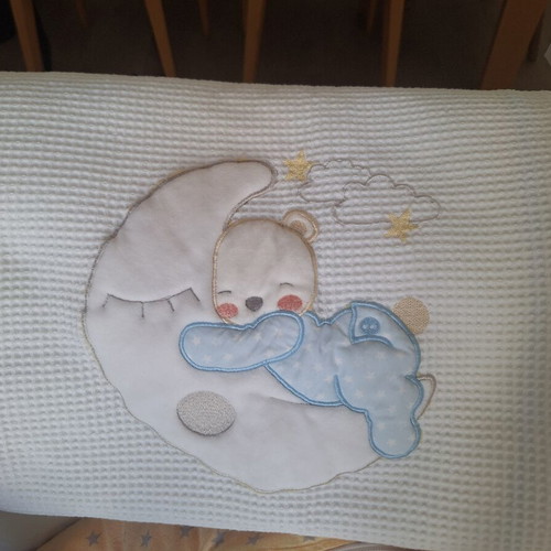 Moon Swing Ciel Baby Bedding Set with Embroidery, New