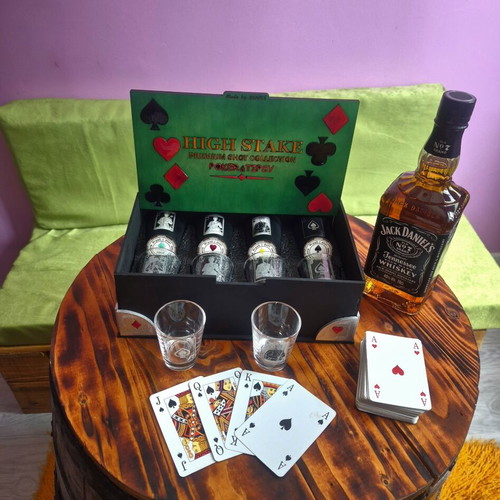 Poker box with shot glasses new