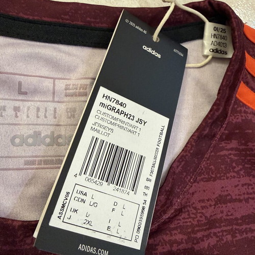 BAM FC Authentic Football Jersey Burgundy Size Medium Slim Fit New