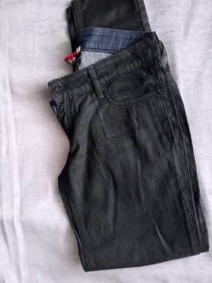 Cycle black denim pants with blue details like new, size M
