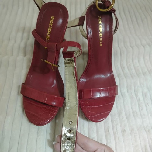 Shoesy red platform sandals, size 37