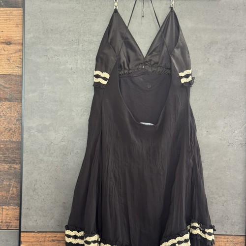 Lonely Black Cocktail Dress halter neck with Y2K vintage details like new