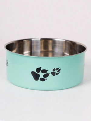 Paw Bowl Green Medium Купа за кучешка храна/вода Нова неръждаема зелена