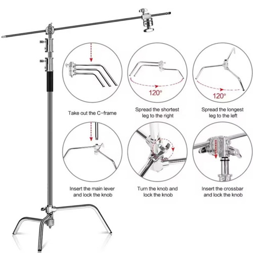 Professional Heavy Duty C-Stand with Boom Arm