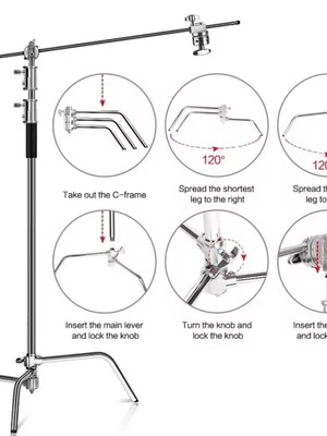 Professional Heavy Duty C-Stand with Boom Arm