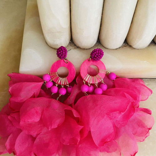 Earrings like new, pink