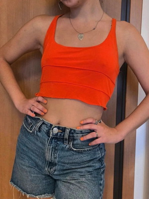 Vintage orange shirt like new, size S 36 8