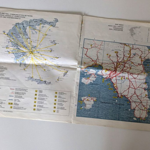 Greece Tourist Map by D.G. Tsopelas used, multilingual edition