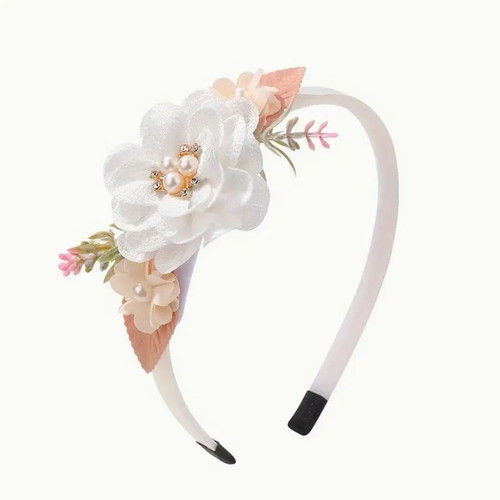Floral hairband new with flowers and pearls decoration