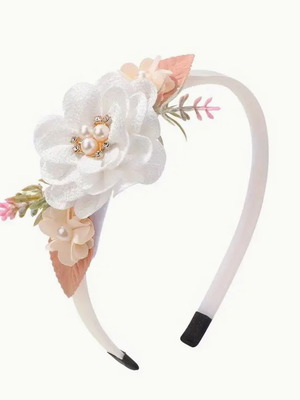 Floral hairband new with flowers and pearls decoration