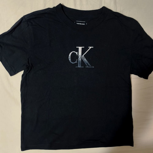 Calvin Klein Jeans black T-shirt with CK embroidery, like new, size M