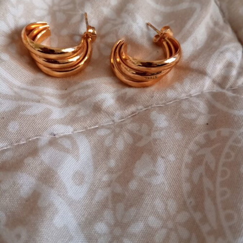 Steel hoop earrings like new