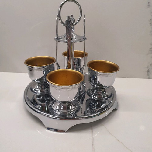 Vintage αυγοθήκη chrome plates μεταχειρισμένη