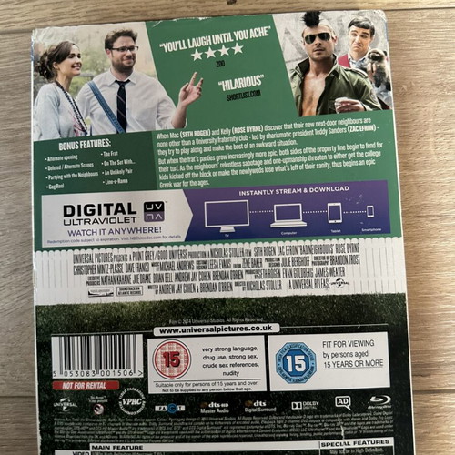 Bad Neighbours Blu-Ray used with English subtitles