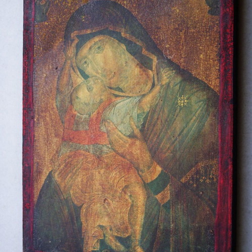 Panagia Kykkotissa Icon on Wood like new, 28 x 21.5 cm