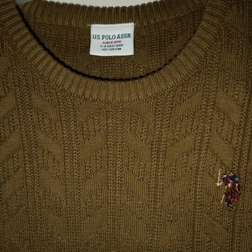 Knit sweater U.S. Polo Assn. new, khaki, slim fit