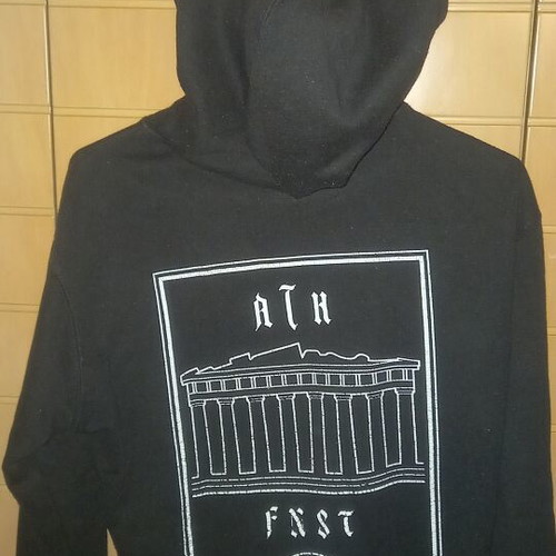 Athens Finest hoodie, medium, black and white