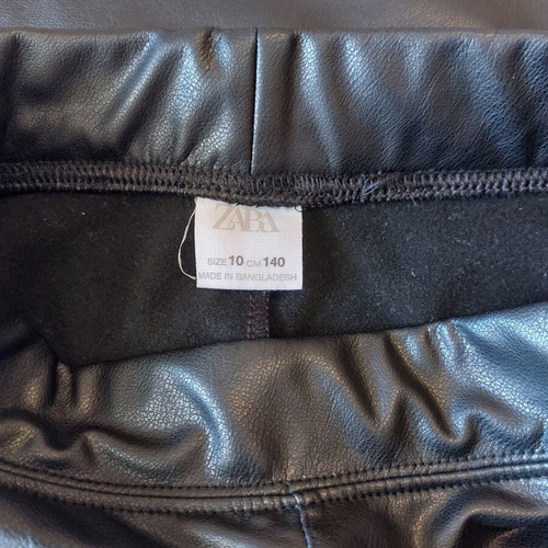 Zara girls' leather pants size 10, black