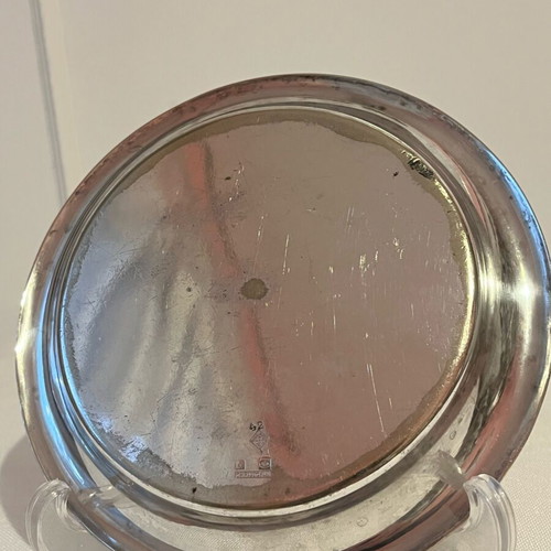 Christofle silver-plated wine coaster used with historic hallmark