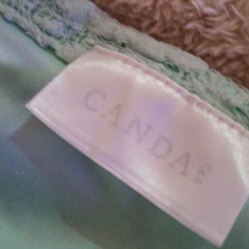 Mint lace blouse C&A with beads on neckline, like new