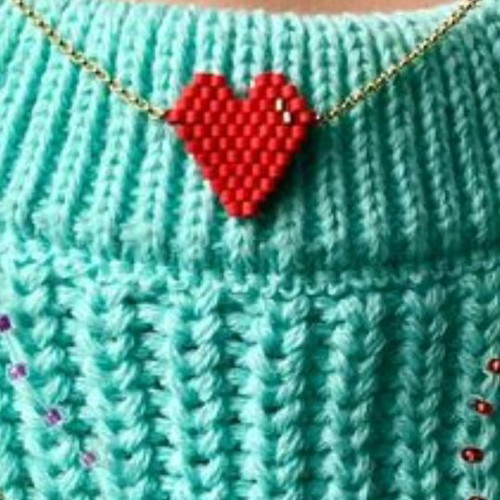 Handmade heart necklace with steel chain made to order