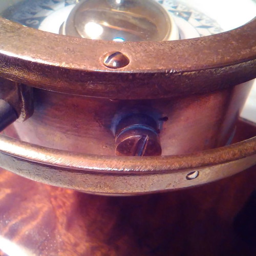 Sestrel brass compass used with wooden base